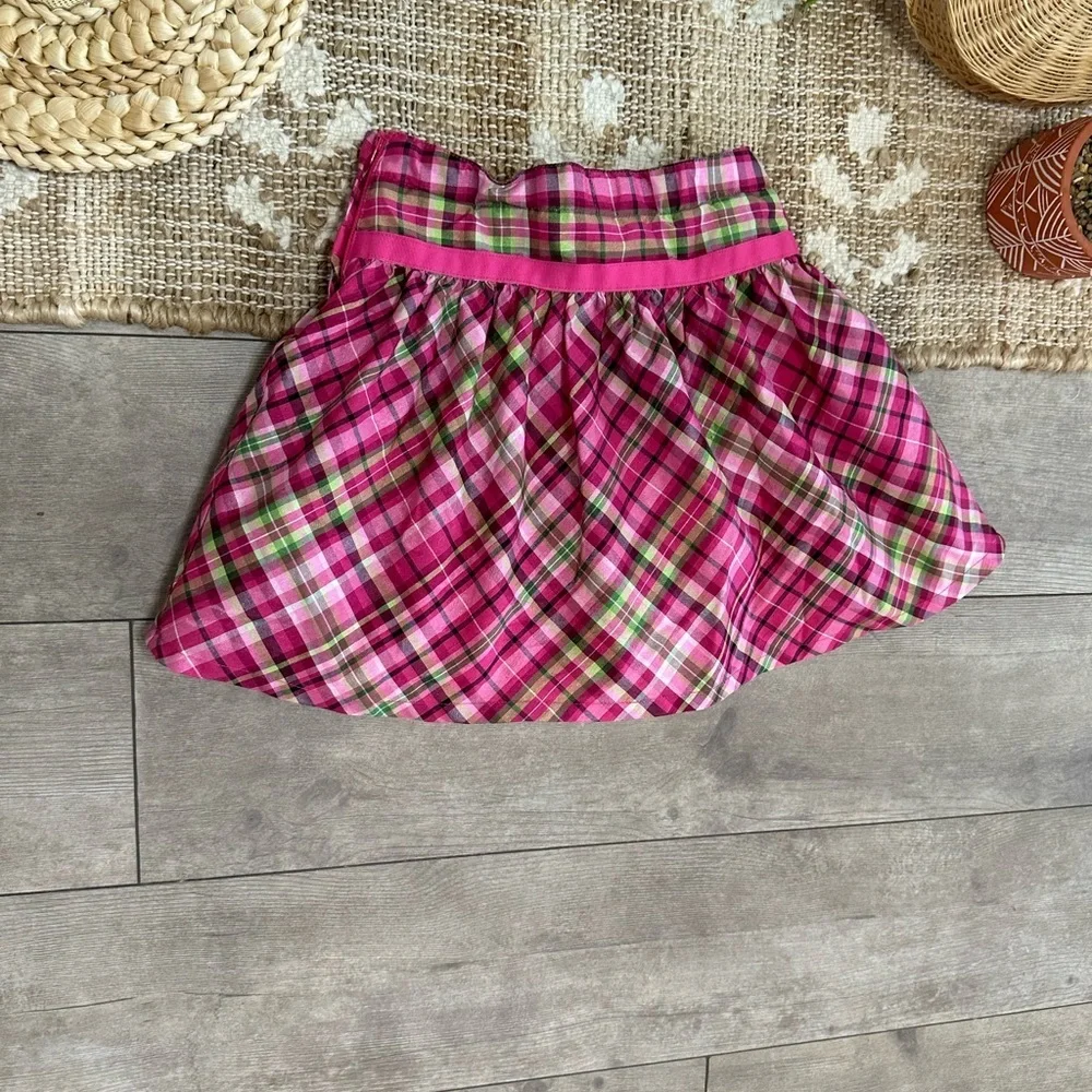 Y2K Gymboree Pink Plaid Layered Skirt 3T Toddler Girl Like New Condition